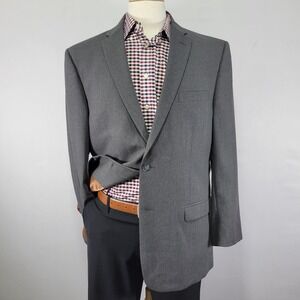 JOS A BANK Men's Sport Coat‎ Blazer Two Button Gray Wool Slim Fit Size 44L